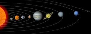 Planets lined up from the sun outwards